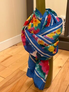 Floral Blue Multi-Color Neck Scarf